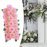 Maxbell Arch Rose Flower Panel Table Runner Bouquet for Wedding Pink