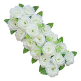 Maxbell Arch Rose Flower Panel Table Runner Bouquet for Wedding White