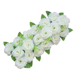 Maxbell Arch Rose Flower Panel Table Runner Bouquet for Wedding White
