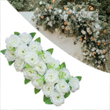 Maxbell Arch Rose Flower Panel Table Runner Bouquet for Wedding White
