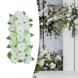 Maxbell Arch Rose Flower Panel Table Runner Bouquet for Wedding White