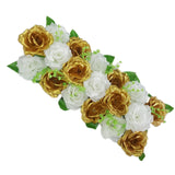 Maxbell Arch Rose Flower Panel Table Runner Bouquet for Wedding Golden and White