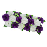Maxbell Arch Rose Flower Panel Table Runner Bouquet for Wedding Dark and White