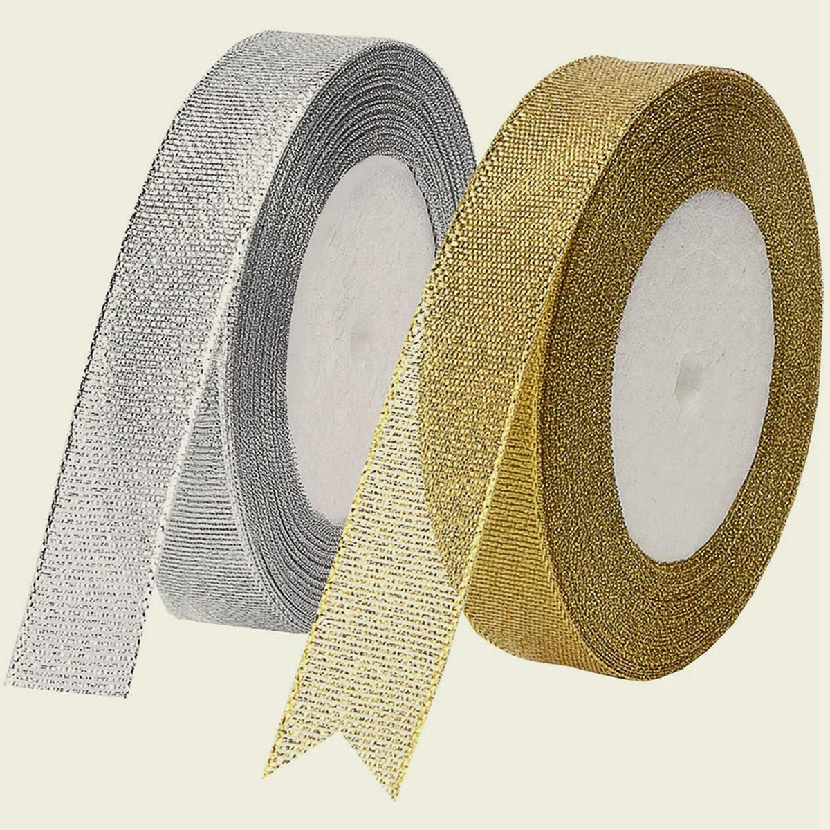 Maxbell Glitter Ribbon 2cm Width Sewing Fabric Ribbon 25Yards for Birthday Wedding