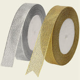 Maxbell Glitter Ribbon 2cm Width Sewing Fabric Ribbon 25Yards for Birthday Wedding