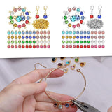 Maxbell 180Pcs Crystal Birthstone Charms Beads Pendants for Jewelry Making Golden