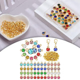 Maxbell 180Pcs Crystal Birthstone Charms Beads Pendants for Jewelry Making Golden