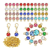 Maxbell 180Pcs Crystal Birthstone Charms Beads Pendants for Jewelry Making Golden