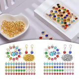 Maxbell 180Pcs Crystal Birthstone Charms Beads Pendants for Jewelry Making Golden