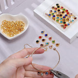 Maxbell 180Pcs Crystal Birthstone Charms Beads Pendants for Jewelry Making Golden