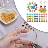 Maxbell 180Pcs Crystal Birthstone Charms Beads Pendants for Jewelry Making Golden