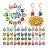 Maxbell 180Pcs Crystal Birthstone Charms Beads Pendants for Jewelry Making Golden