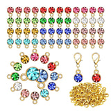 Maxbell 180Pcs Crystal Birthstone Charms Beads Pendants for Jewelry Making Golden