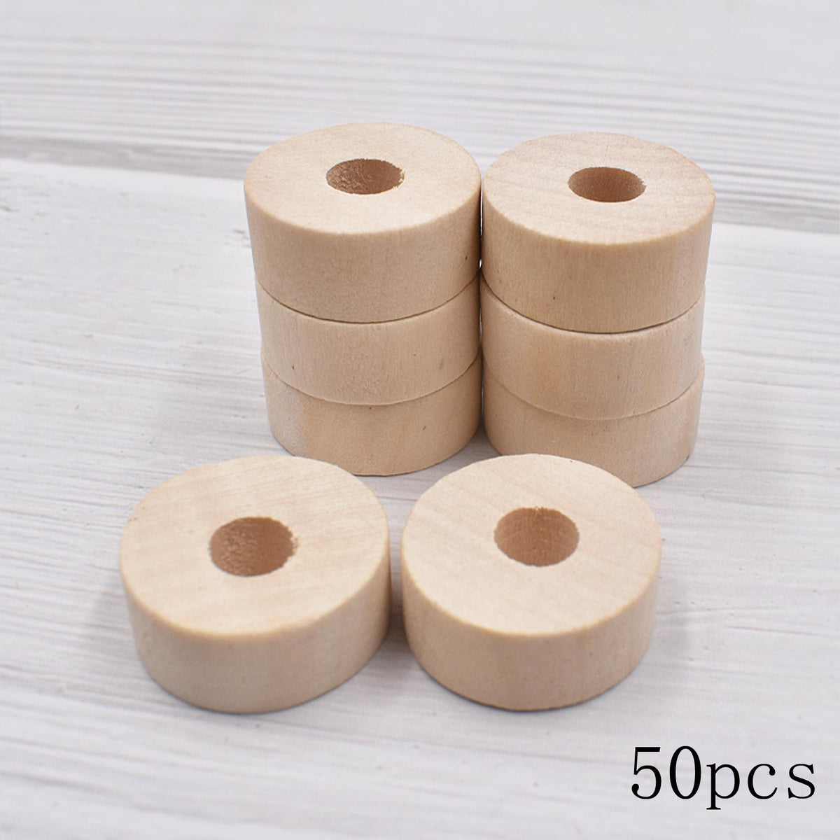 Maxbell 50Pcs 1inch Diameter Wooden Wheels for Crafts Toy Cars Painting Staining