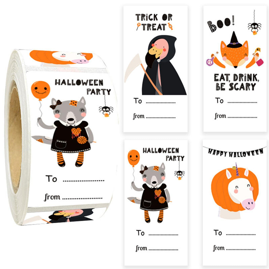 Maxbell 3 Rolls Halloween Sticker Roll for Cookie Cupcake Baking Card Envelope Seals