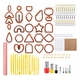 Maxbell 157Pcs Cutter of Polymer Clay for Earrings 30 Jump Rings Red