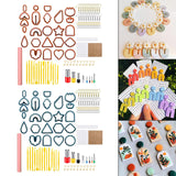 Maxbell 157Pcs Cutter of Polymer Clay for Earrings 30 Jump Rings Red