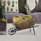 Maxbell Creative Cart Flower Pot do Old Durable for Outdoor Courtyard Ornament Yellow Flowerpot