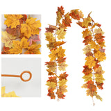 Maxbell Artificial Maple Leaves Garland Vine for Christmas Halloween Decor Yellow