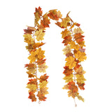 Maxbell Artificial Maple Leaves Garland Vine for Christmas Halloween Decor Yellow