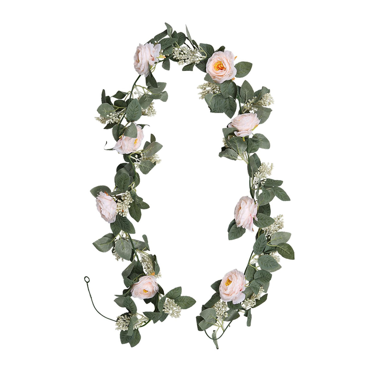 Maxbell Artificial Camellias Flowers Vines Greenery Decorative for Door Light Pink