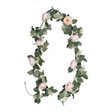 Maxbell Artificial Camellias Flowers Vines Greenery Decorative for Door Light Pink