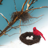 Maxbell Nature Artificial with Eggs Decorative Bird Cage for Wedding red