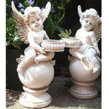 Maxbell Angel Cherub Tea Light Candle Holder Home Indoor Decor Resin Crafts