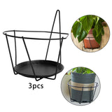 Maxbell 3 Pieces Flower Pot Holder Planter Shelf Hanging Basket Plant Rack for Fence Large