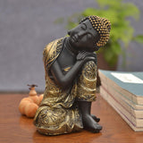 Maxbell Hug Knee Seated Buddha Statue Rustic Buddha Decor for Living Room Religious Left