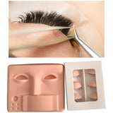 Maxbell Makeup Practice Face with Lashes Holder Replacement Eyelash for Starter Pink