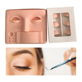 Maxbell Makeup Practice Face with Lashes Holder Replacement Eyelash for Starter Pink