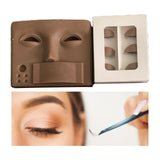 Maxbell Makeup Practice Face with Lashes Holder Replacement Eyelash for Starter Brown