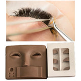 Maxbell Makeup Practice Face with Lashes Holder Replacement Eyelash for Starter Brown