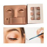 Maxbell Makeup Practice Face with Lashes Holder Replacement Eyelash for Starter Skincolor