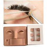 Maxbell Makeup Practice Face with Lashes Holder Replacement Eyelash for Starter Skincolor