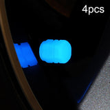 Maxbell 4x Car Tire Valve Stem Caps Motorcycles Luminous Air Caps Cover Blue