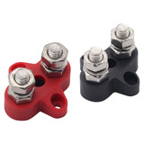 Maxbell Batteries Power Distribution Terminal Block Set 5/16" Dual Studs Black + Red