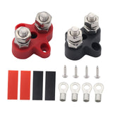 Maxbell Batteries Power Distribution Terminal Block Set 5/16" Dual Studs Black + Red