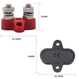 Maxbell Batteries Power Distribution Terminal Block Set 5/16" Dual Studs Black + Red