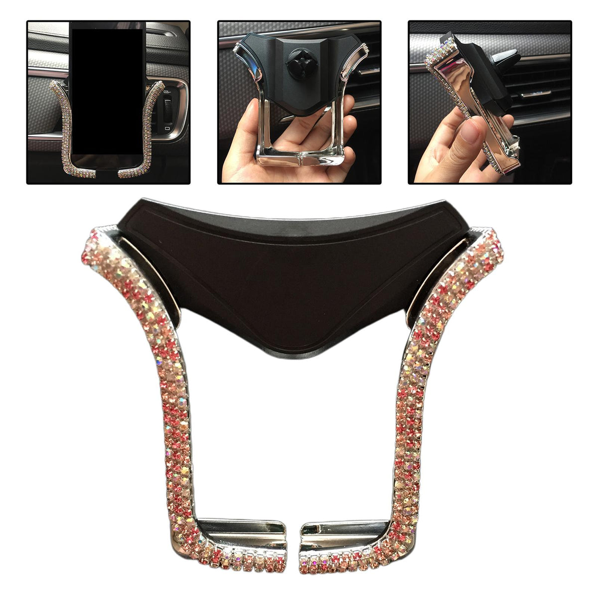 Maxbell Stylish Sparkling Shiny Phone Holder Car Phone Holder Bling Phone Holder Pink