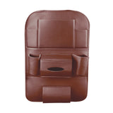 Maxbell Car Seat Back Organizer Backseat Protector Tissue Box PU Leather  Brown