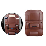 Maxbell Car Seat Back Organizer Backseat Protector Tissue Box PU Leather  Brown