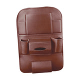 Maxbell Car Seat Back Organizer Backseat Protector Tissue Box PU Leather  Brown