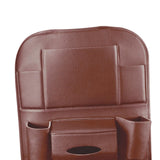 Maxbell Car Seat Back Organizer Backseat Protector Tissue Box PU Leather  Brown