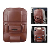 Maxbell Car Seat Back Organizer Backseat Protector Tissue Box PU Leather  Brown