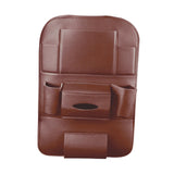 Maxbell Car Seat Back Organizer Backseat Protector Tissue Box PU Leather  Brown