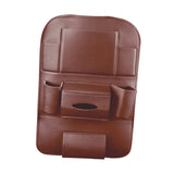 Maxbell Car Seat Back Organizer Backseat Protector Tissue Box PU Leather  Brown