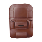 Maxbell Car Seat Back Organizer Backseat Protector Tissue Box PU Leather  Brown