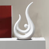 Maxbell Abstract Phoenix Figurines Sculpture Ceramic Statue White 25cmx14cm
